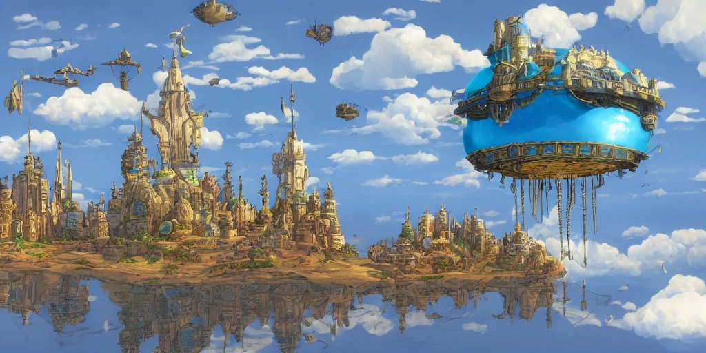12935-2378057352-floating island with a city, steampunk style, blue sky, day time.webp